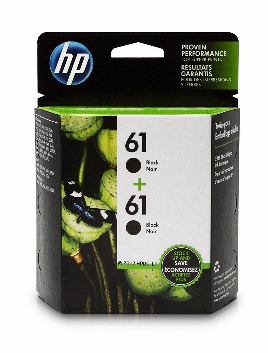 Hp 61 2 Cartuchos De Tinta Originales Negro (cz073fn) Hp 61 2 Cartuchos De Tinta Originales Negro (cz073fn)